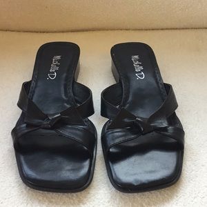 Black sandals slip on’s